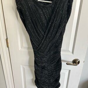 Elegant Black Dress with Silver Accents